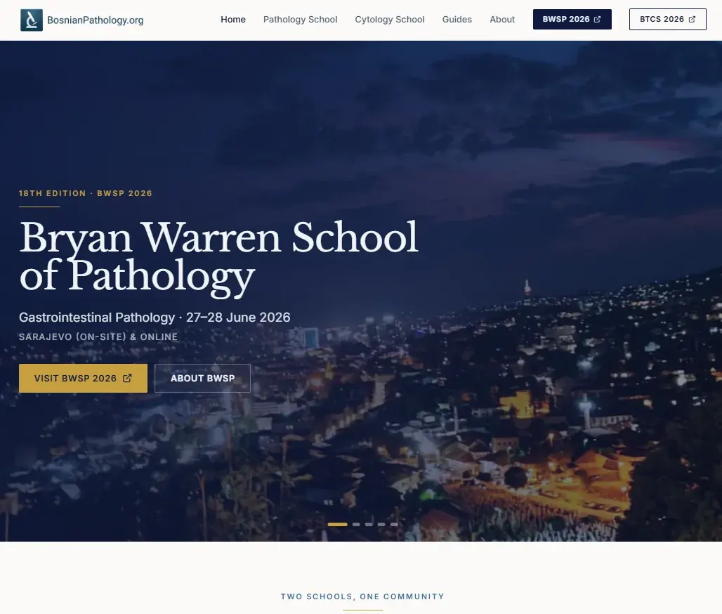 Screenshot of the BosnianPathology website