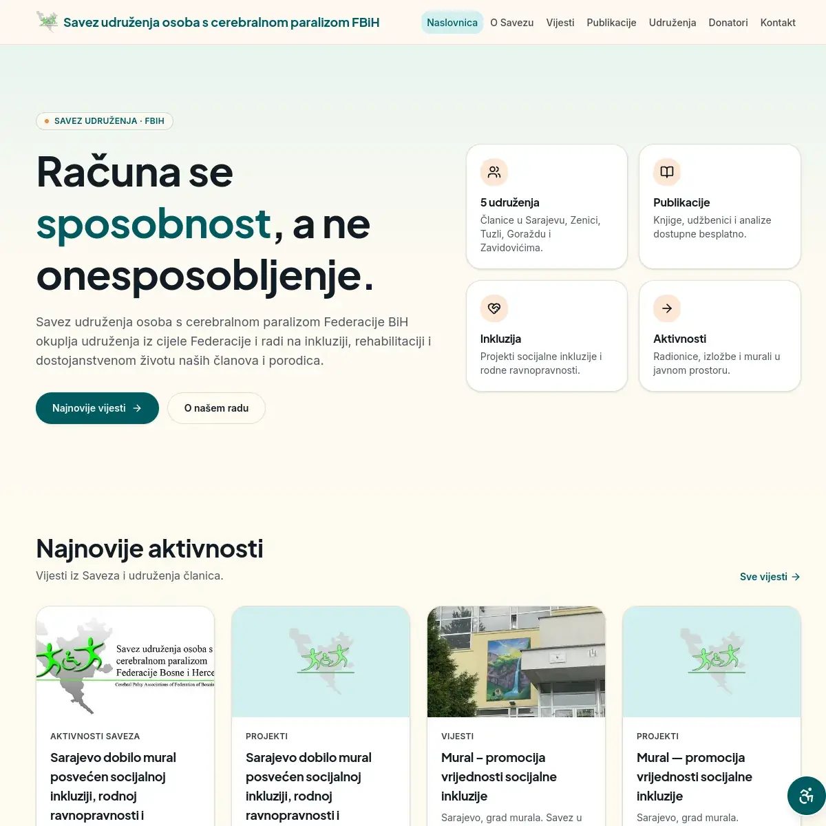 Screenshot of the CPA FBiH website